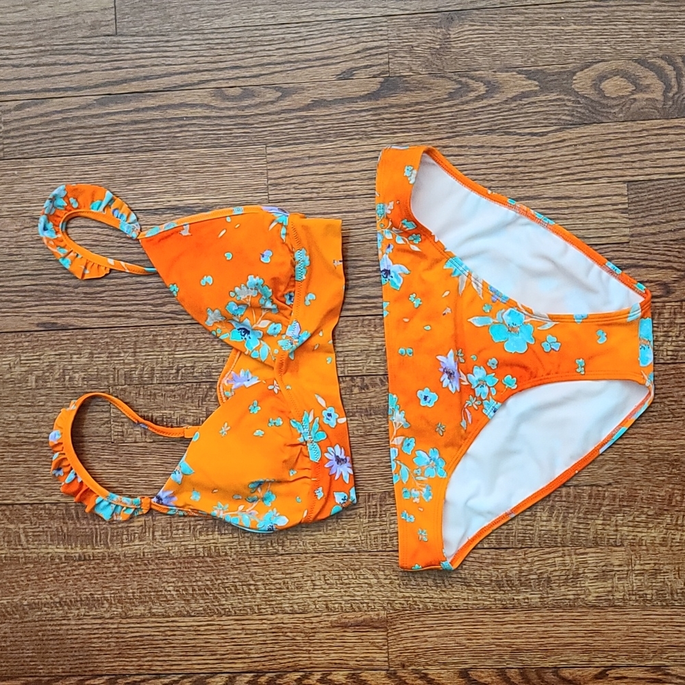 NWT 2 piece swimsuit bright orange